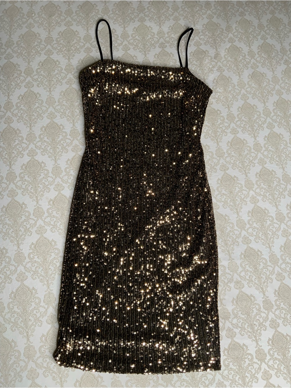 Sabora Gold Black Sequin Cocktail Dress Women’s Medium